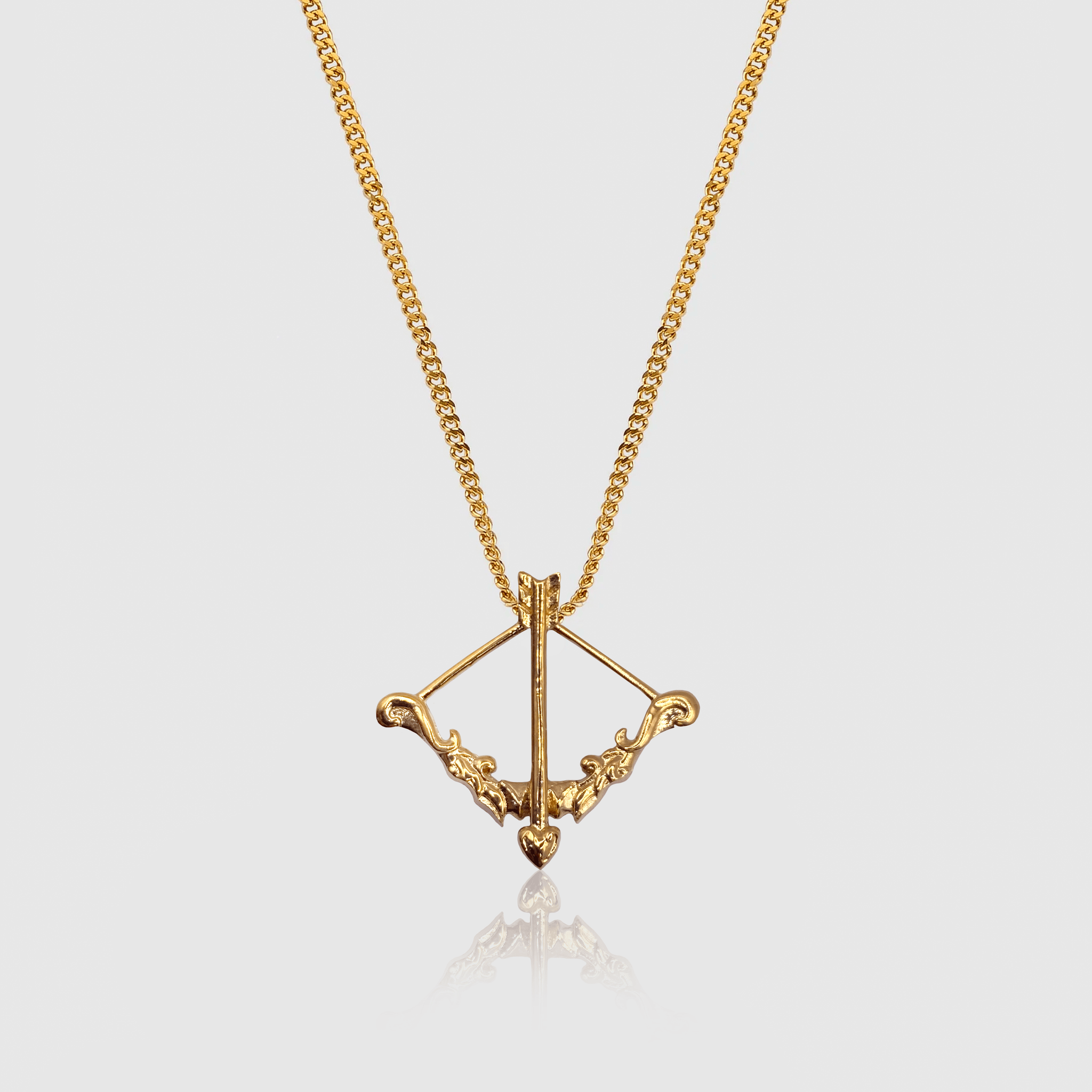 Gold Crossbow Pendant Necklace