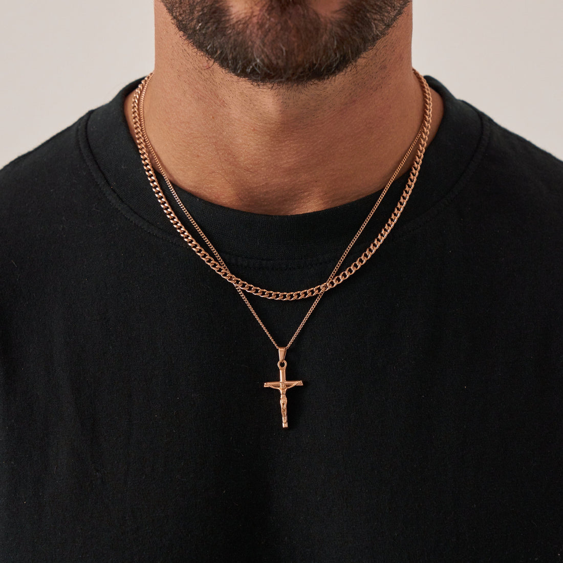 crucifix-and-cuban-set-rose-gold