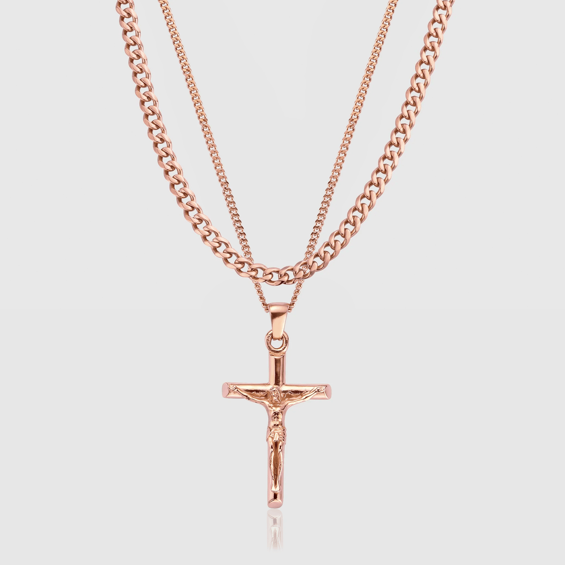 crucifix-and-cuban-set-rose-gold