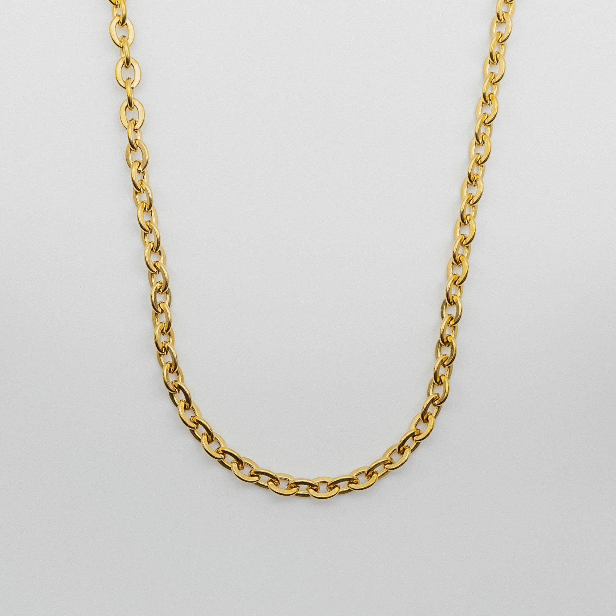 Stainless Steel 6mm Gold Toggle Chain Necklace