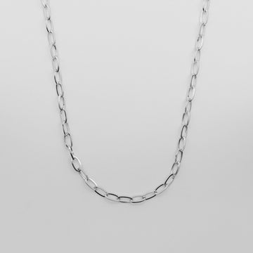 Silver Paper Clip Chain Necklace