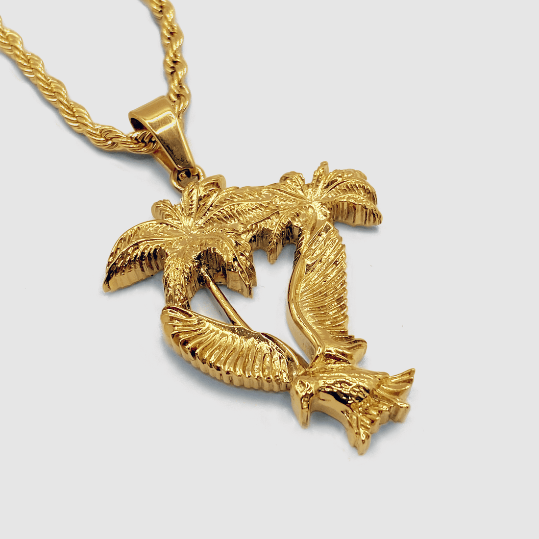 Gold Palm & Dove Pendant